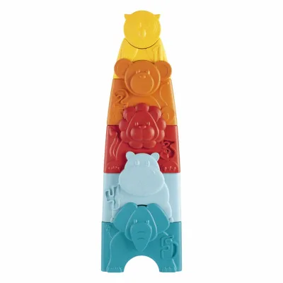 Jucarie ecologica de stivuire 2 in 1 Chicco Turnuletul animalutelor, 9-36 luni CHC11570-1