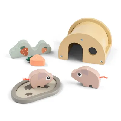 Set de joaca din lemn Tiny Farm Done by Deer Pigee Multicolor