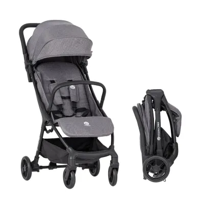Carucior sport, Petite&Mars, Pax Ultimate, Compact - 7 kg, Spatar ajustabil, Suport picioare reglabil, Pliere tip carte, 6-36 luni, Pana la 22 kg, Gri BYN673840