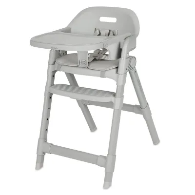 Scaun de masa, Lionelo, Matt, 3 in 1, Pliabil, Cu tava detasabila, Cu centuri de siguranta in 5 puncte, Suport pentru picioare si sezut reglabile, Pana la 110 kg, 6 luni &ndash; adult, Gri BYNLO-MATT_GREY_STONE