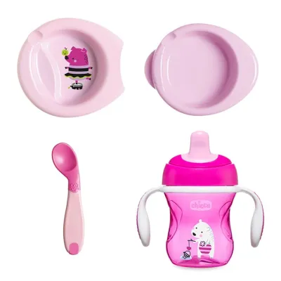Set diversificare hrana Chicco Let's get started, roz, 6luni+ CHC1620011-7