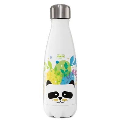Termos inox pentru copii, Chicco Panda, alb cu figurine, 350ml, 3ani+ CHC1008110-7_NA