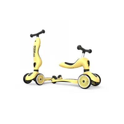Trotineta Copii 2in1 Premium Scoot  Ride Highwaykick 1 Lemon, Cu E Ezut, Sistem Anti-rasturnare, Reglabila 1,  5 Ani (max. 50 Kg) Pjb96354