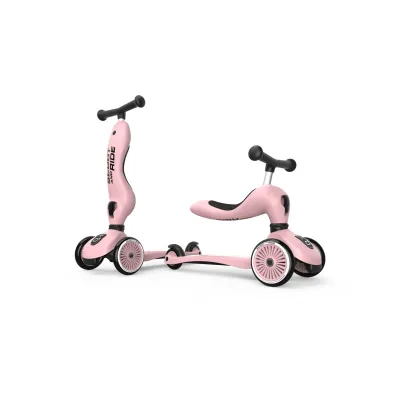 Trotineta Copii 2in1 Premium Scoot  Ride Highwaykick 1 Rose, Cu E Ezut, Sistem Anti-rasturnare, Reglabila 1,  5 Ani (max. 50 Kg) Pjb96270