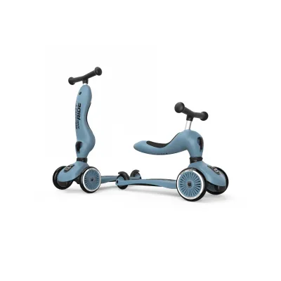 Trotineta Copii 2in1 Premium Scoot  Ride Highwaykick 1 Steel, Cu E Ezut, Sistem Anti-rasturnare, Reglabila 1,  5 Ani (max. 50 Kg) Pjb96271