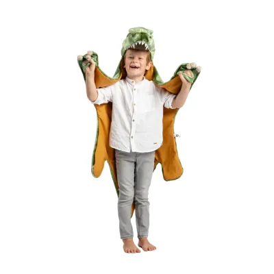 Costum Copii Wild  Soft T-rex ,   Costum Animal Plue  Premium, Pelerina De Joaca E I Paturica Pjbws1020