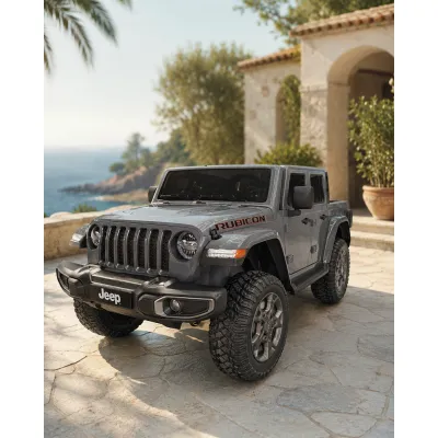 Jeep Electric Pentru Copii Gladiator Rubicon 12v Gri, Licenta Oficiala Jeep ,   2 Locuri, Ue I Functionale Pjbc4k0130r