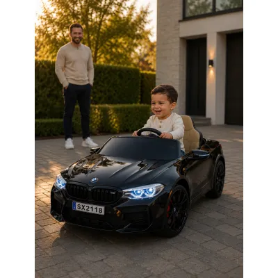 Mae Inuta Electrica Pentru Copii Bmw M5 24v Negru Metalic ,   Suspensii, Bluetooth, Scaun Reglabil, Telecomanda 2.4g, Roti Eva   3 Ani+, Max. 30 Kg Pjbc4k118zwart