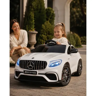 Mae Inuta Electrica Pentru Copii Mercedes-benz Glc 63 Amg 12v Alb ,   4 Motoare, Suspensii, Bluetooth, Telecomanda 2.4g   3 Ani+, Max. 30 Kg Pjbc4k5688wit