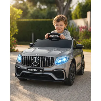 Mae Inuta Electrica Pentru Copii Mercedes-benz Glc 63 Amg 12v Gri Mat ,   4 Motoare, Suspensii, Bluetooth, Telecomanda 2.4g   3 Ani+, Max. 30 Kg Pjbc4k5688matgrijs