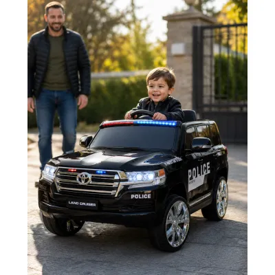 Mae Inuta Electrica Toyota Land Cruiser Police 24v Negru ,   Licenta Oficiala Toyota, Girofar Led, Telecomanda 2.4g   3-5 Ani Pjbc4k2022