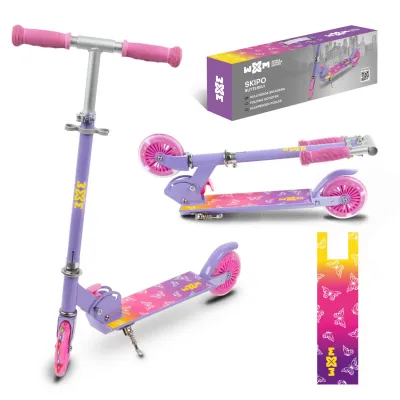 Trotineta Copii 2 Roti Kidwell Skipo Butterfly, Pliabila, Roti Led, Usoara 2 Kg, 3+ Ani, Pana La 50 Kg Pjbhsskig01
