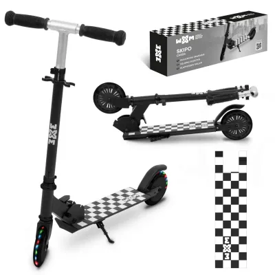 Trotineta Copii 2 Roti Kidwell Skipo Chess, Pliabila, Roti Led, Usoara 2 Kg, 3+ Ani, Pana La 50 Kg Pjbhsskib01