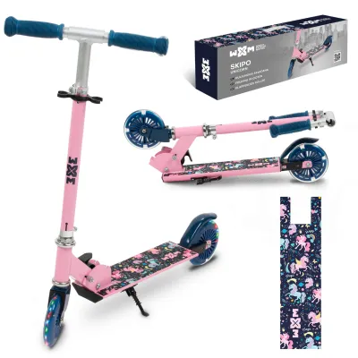 Trotineta Copii 2 Roti Kidwell Skipo Unicorn, Pliabila, Roti Led, Usoara 2 Kg, 3+ Ani, Pana La 50 Kg Pjbhsskic01