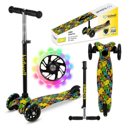 Trotineta Copii 3 Roti Kidwell Uno Orbital, Ultra Usoara 1.8 Kg, Roti Led, Reglabila, 3+ Ani Pjbhubauno02a5