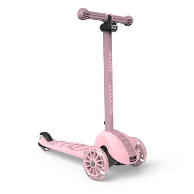 Trotineta Copii Pliabila, Reglabila, Roti Luminoase, Highwaykick 3s Led Rose, 3+ Ani, Pana La 50 Kg, Scoot  Ride Pjb00935
