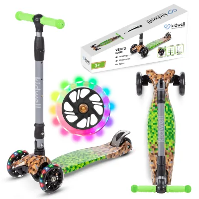 Trotineta Copii Pliabila, Reglabila, Roti Luminoase, Vento Game, 3+ Ani, Pana La 50 Kg, Kidwell Pjbhubaven01a4