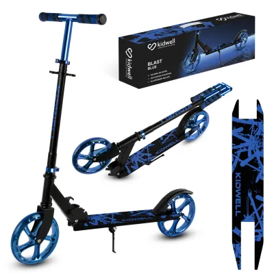 Trotineta Pliabila Kidwell Blast Blue, Roti Mari 200 Mm, Rulmenti Abec-7, Ultra Usoara 3.8 Kg, 100 Kg, 8+ Ani Pjbhuskbla01a1