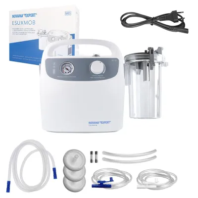Aspirator electric portabil Novama Expert ESUXMOB, pentru indepartarea secretiilor din caile respiratorii si cavitati, cu acumulator incorporat, vacuum 85 kPa, recipient 1000 ml, pompa fara ulei BITNovamaExpertESUXMOB