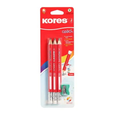 Creioane Kores triunghiulare Coach Grafitos, 3 bucati/set BPTCKS100313