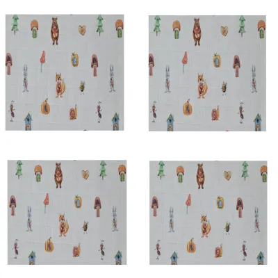 Lavete din muselina 4 buc,  40x40 cm, animale Kreis Design