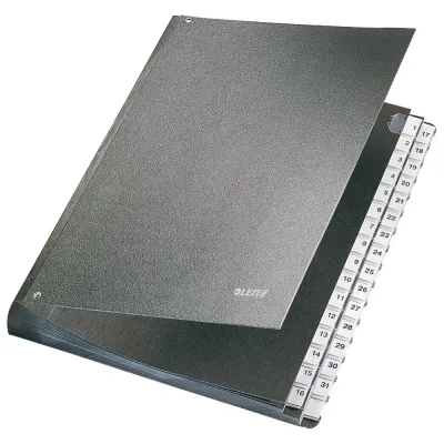 Mapa pentru semnaturi Leitz, carton, A4, cu index 1-31, negru BPTCSL310095