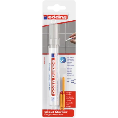 Marker Edding 8200, pentru rosturi, varf rotund 2-4 mm, argintiu, blister BPTCED820026