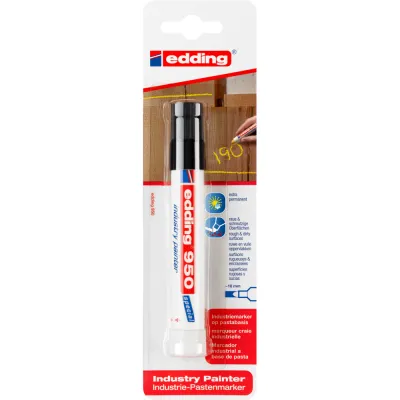Marker Edding 950 cu pasta, varf de ceara, 10 mm, negru, 1 bucata/blister BPTCED950101