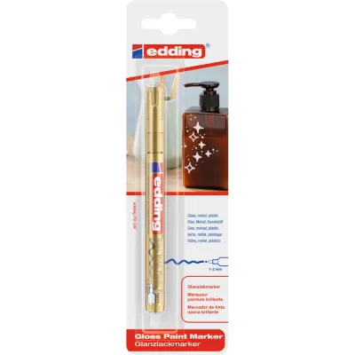 Marker cu vopsea Edding 751, varf rotund, 1-2 mm, auriu, 1 bucata/blister BPTCED751253