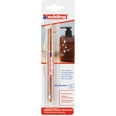 Marker cu vopsea Edding 751, varf rotund, 1-2 mm, maro, 1 bucata/blister BPTCED751255