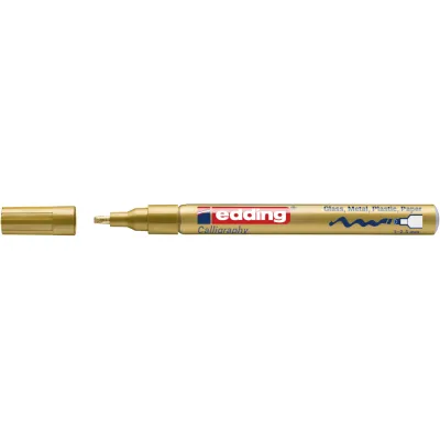 Marker cu vopsea Edding 753, auriu, varf caligrafic 1-2.5 mm, permanent, rezistent la apa BPTCED753053