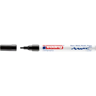 Marker cu vopsea Edding 753, varf caligrafie, 1-2.5 mm, negru, uscare rapida BPTCED753001