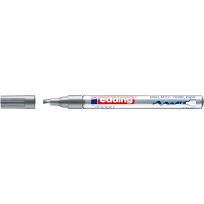 Marker cu vopsea Edding 753, vopsea lucioasa, caligrafie, varf 1-2.5 mm, argintiu BPTCED753054