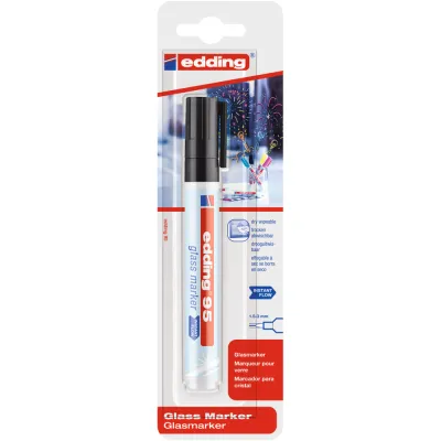 Marker pentru suprafete din sticla Edding 95, varf rotund, 1.5-3 mm, negru, 1 bucata/blister BPTCED49512B