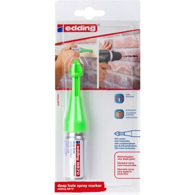 Marker spray Edding 8870 pentru marcarea gaurilor adanci, 50 mm, verde neon, 1 bucata/blister BPTCED887012
