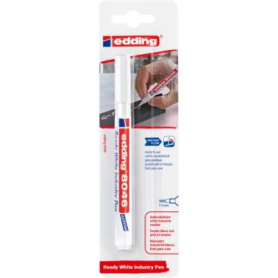 Marker utilizari industriale Edding 8046, varf rotund, 1-3 mm, alb, 1 bucata/blister BPTCED804649