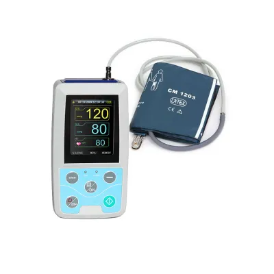 Monitor ambulatoriu de tensiune arteriala Contec ABPM50, de tip NIBP Holter, inregistrare 24 de ore, pana la 350 de grupuri de date NIBP, afisaj color TFT, functie gestionare alarme, manseta 25-35 cm BITContecABPM50