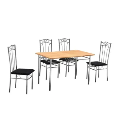 Set masa Emma cu 4 scaune UnicSpot, natur, 110x70x72 cm BPTCUS352700