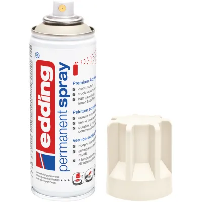 Spray vopsea acrilica Edding 5200, alb crema mat, uscare rapida, acoperire inalta, 200 ml BPTCED5200921