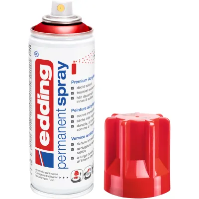 Spray vopsea acrilica Edding 5200, rosu lucios, uscare rapida, rezistent la zgarieturi, 200 ml BPTCED5200952