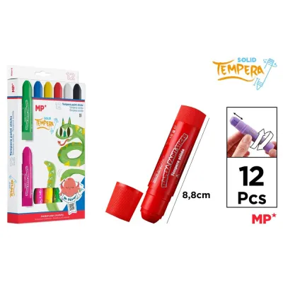 Tempera solida Main Paper, 12 culori BPTCMR150619