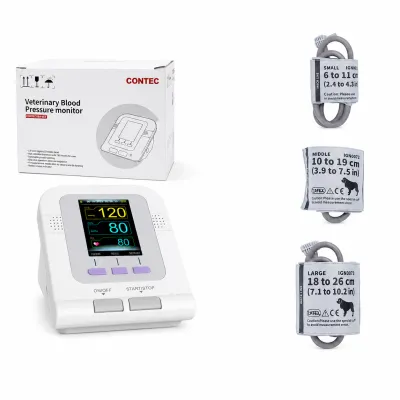 Tensiometru veterinar pentru animale Contec 08A-VET, 100 de seturi de masuratori, functie de alerta pentru valori anormale, ecran LCD color, oprire automata, 3 mansete BITContec08AVET