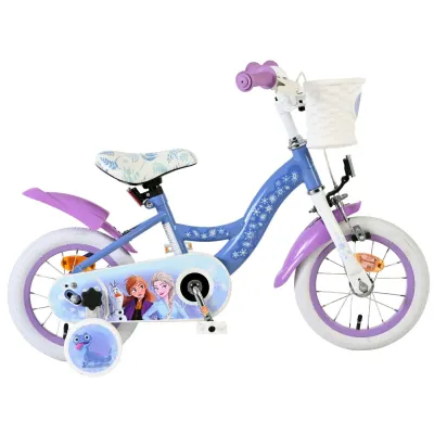 Bicicleta E&L Disney Frozen 12 inch, frana de mana pe roata fata, scaun si ghidon reglabil, spite metalice, roti gonflabile, cosulet pe ghidon FUNK20524CB12