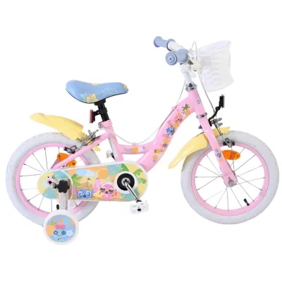 Bicicleta E&L Disney Stitch Girls 14 inch, frana de mana pe ambele roti, scaun si ghidon reglabil, spite metalice, roti gonflabile, stopuri reflectorizante FUNK20569FW14