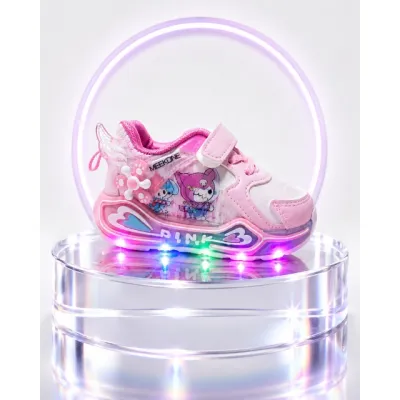 Pantofi sport cu luminite, model cu holograma, piele ecologica, fete, roz ad30-8-7-4-r