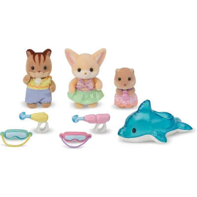 Sylvanian families-prietenii de la gradinita - trio la piscina sf5749