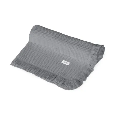 Muselina, Lionelo, Din bumbac, Lavabila la masina de spalat, Dimensiune mare 70x100 cm, Gri BYNLO-MUSLIN_BLANKET_DOVE_GREY