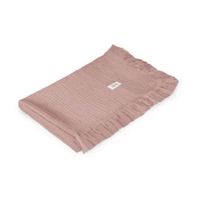 Muselina, Lionelo, Din bumbac, Lavabila la masina de spalat, Dimensiune mare 70x100 cm, Roz BYNLO-MUSLIN_BLANKET_DUSTY_PINK