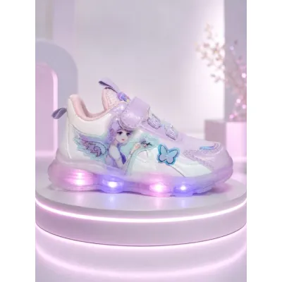 Pantofi sport cu luminite, model cu fluturas si zana, piele ecologica, fete, mov ad30-82-x