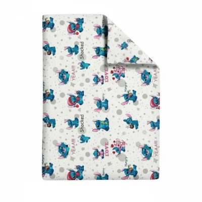 Pilota din bumbac ranforce cu Angel si Stitch pentru pat 2-8 / 2-12 ani - ASC6427968144197